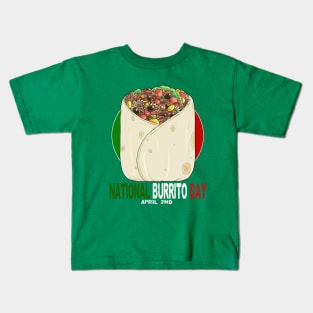 National Burrito Day Mexican Food Kids T-Shirt